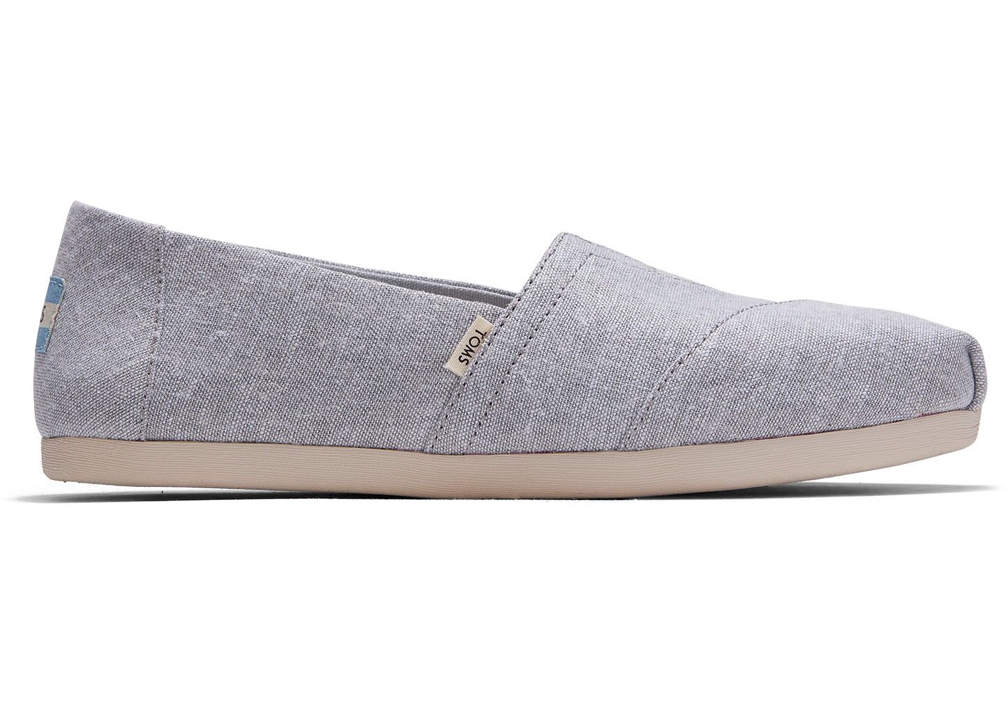 Toms Slub Chambray Classics - Womens Alpargata Espadrilles - Deep Grey - NZ - 573649RAN